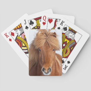 Baraja De Cartas Retrato de caballo islandés marrón