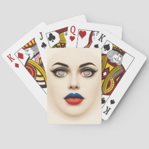 Baraja De Cartas Retrato de cara con bandera croata – Arte pop de o