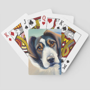 Baraja De Cartas Retrato De Esbozo De Perro Cute