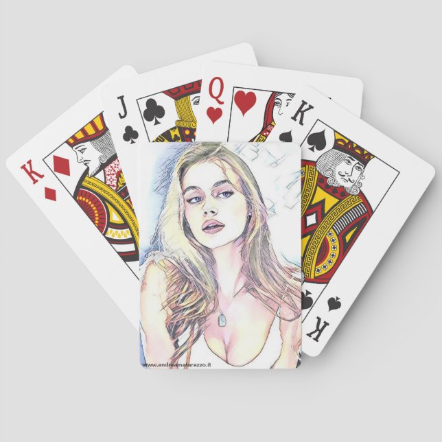 Baraja De Cartas Retrato de Hailey (Reverso)