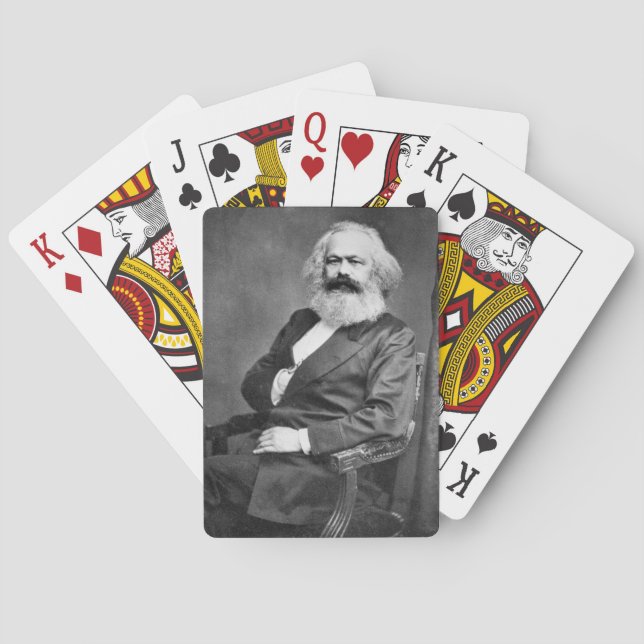 Baraja De Cartas Retrato de Karl Marx (Fundador del Marxismo) (Reverso)