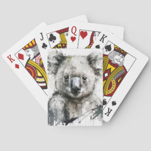 Baraja De Cartas Retrato de Koala Pintura de animales salvajes al a
