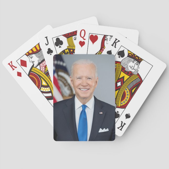 Baraja De Cartas Retrato de la Casa Blanca del presidente Joe Biden (Reverso)