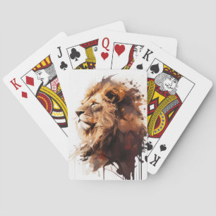 Baraja De Cartas Retrato de leones pintura animal montaña de vida s