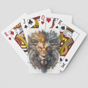 Baraja De Cartas Retrato de leones pintura animal vida silvestre al