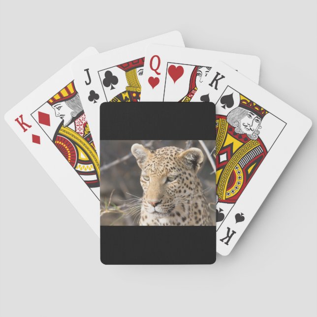Baraja De Cartas Retrato de leopardo (Reverso)