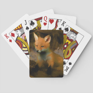 Baraja De Cartas Retrato de Little Baby Fox Cub