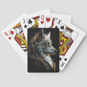 Baraja De Cartas Retrato de lobo Naturaleza animal Vida silvestre P