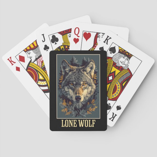 Baraja De Cartas Retrato de Lone Wolf (Reverso)