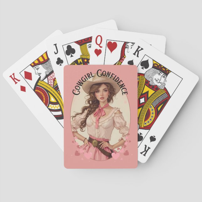 Baraja De Cartas Retrato de moda occidental de Coquette Cowgirl (Reverso)