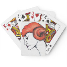 Retrato de mujer pelirroja naranja mandarina Pop A