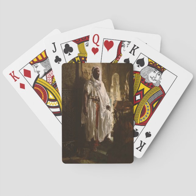 Baraja De Cartas Retrato de pintura de arte árabe jefe africano (Reverso)