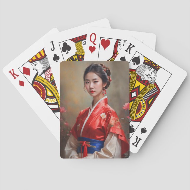 Baraja De Cartas Retrato de princesa china (Reverso)