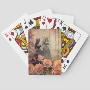Baraja De Cartas Retrato de rosa victoriana gótica oscura