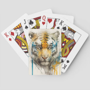 Baraja De Cartas Retrato de tigres pintura animal vida silvestre al