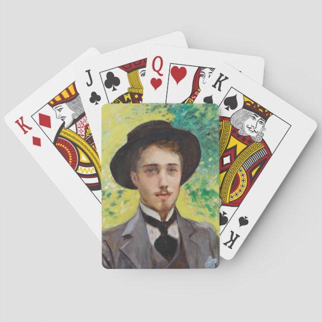 Baraja De Cartas Retrato de un joven (por Georges Rochegrosse) (Reverso)