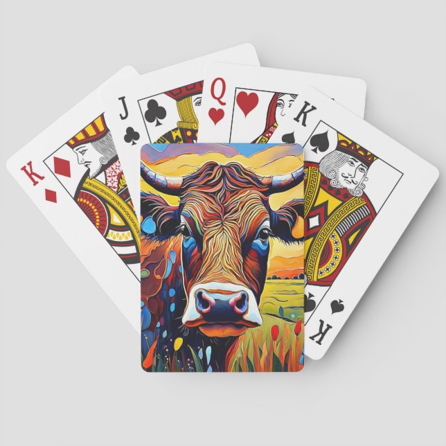 Baraja De Cartas Retrato de vaca 1 (Reverso)
