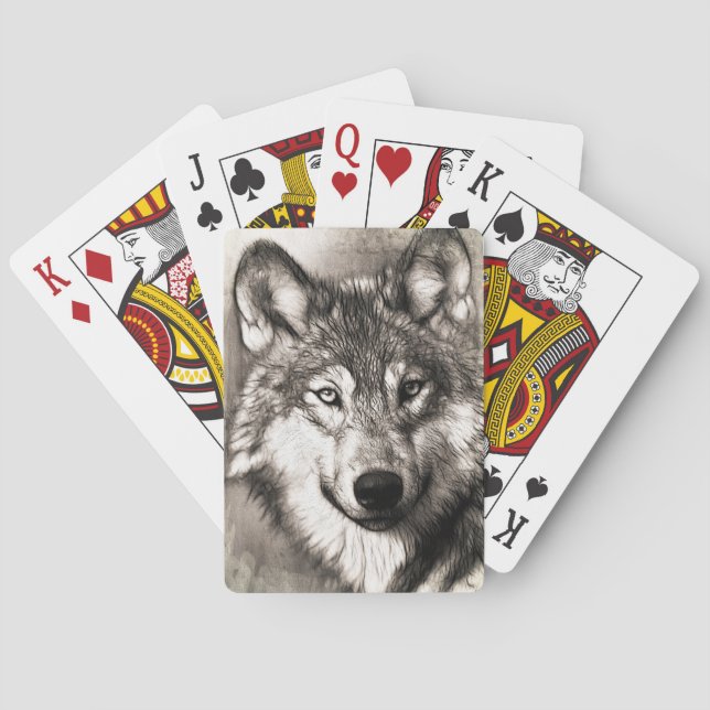 Baraja De Cartas Retrato de Wolf (Reverso)