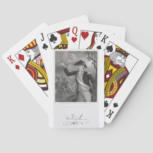 Baraja De Cartas Retrato del General Francis Marion en la batalla d (Reverso)