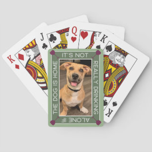 Baraja De Cartas Retrato Mascota gracioso   Beber con el perro