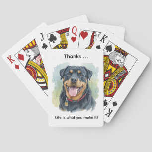 Baraja De Cartas Retrato personalizado de Rottweiler mascota en acu