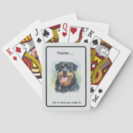 Baraja De Cartas Retrato personalizado de Rottweiler mascota en acu