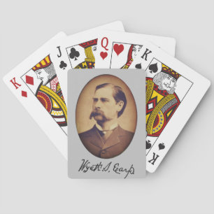 Baraja De Cartas Retrato y firma de Wyatt Earp