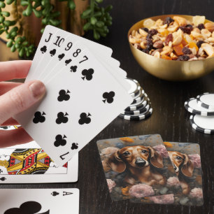 Baraja De Cartas Retratos de raza de perros de flores 1