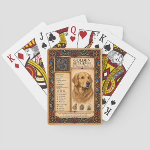 Baraja De Cartas Retriever Dorado, Arte de Bestiario Medieval