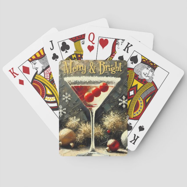 Baraja De Cartas Retro 50s Triple Cranberry Christmas Martini (Reverso)