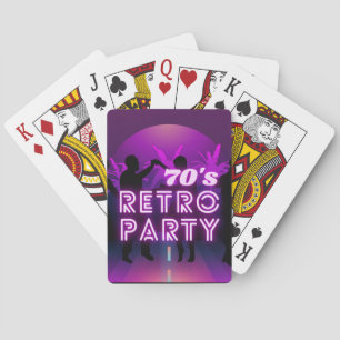 Baraja De Cartas Retro 80 Disco Dance Fiesta Neon Purple Funky