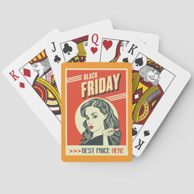 Baraja De Cartas Retro Black Friday Pop Art Pin-Up Girl (Reverso)