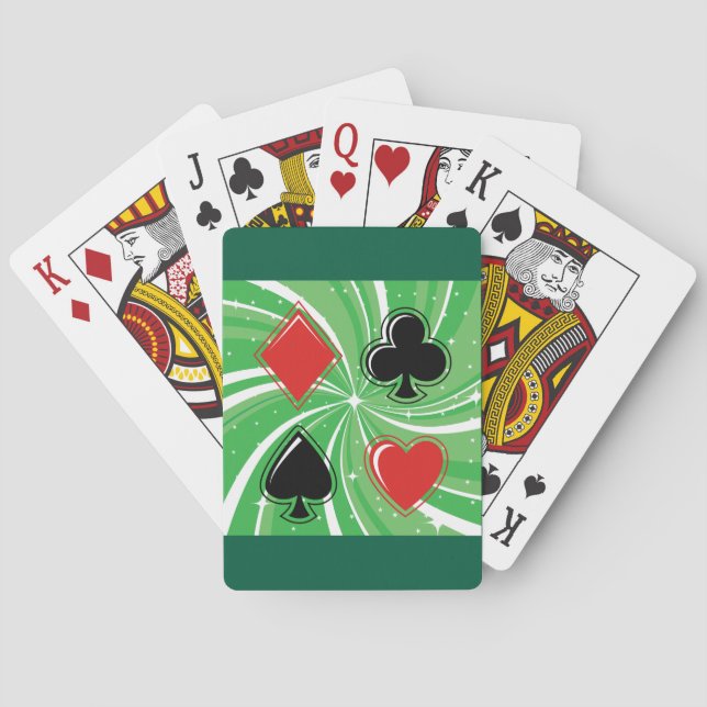 Baraja De Cartas Retro Card Suits Vibrant Red and Black (Reverso)