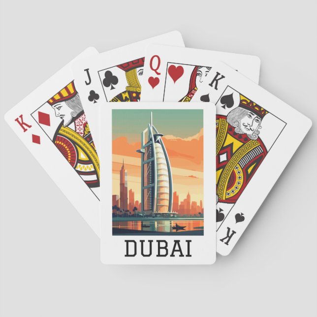 Baraja De Cartas Retro Classic Travel Dubai EAU (Reverso)