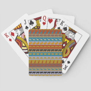 Baraja De Cartas Retro Coloridos Animales Patrón de franjas moderna