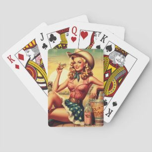 Baraja De Cartas Retro Cute Cowgirl