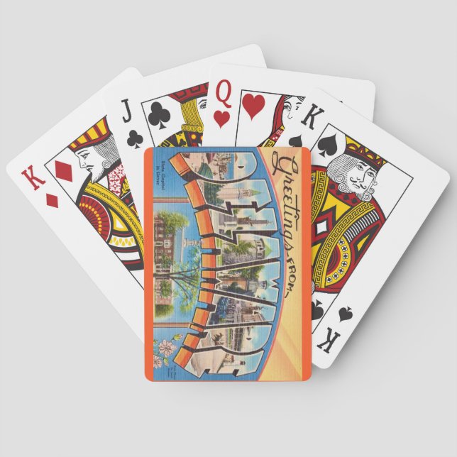 Baraja De Cartas Retro Delaware Greetings Playing Cards (Reverso)