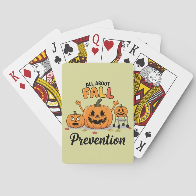 Baraja De Cartas Retro I Love Fall Prevention Fall Occupation (Reverso)