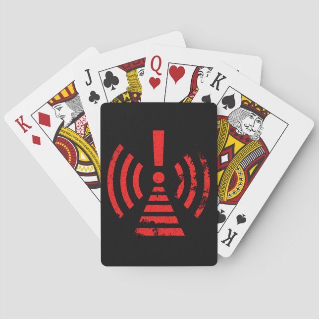 Baraja De Cartas Retro Keep Back Energy Warning Symbol (Reverso)