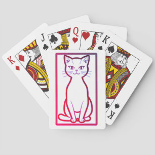 Baraja De Cartas Retro Miami Cat - Tarjetas de reproducción Minimal