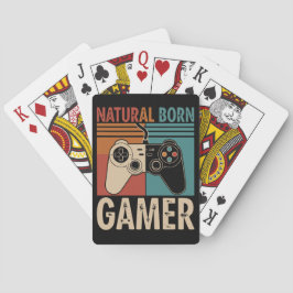 Baraja De Cartas Retro Natural Born Gamer Funny