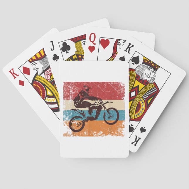 Baraja De Cartas Retro Off Road Motocross Enduro (Reverso)