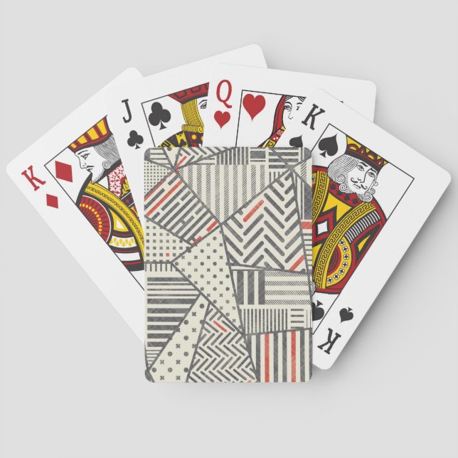 Baraja De Cartas Retro Patchwork: Resumen de diseño geométrico (Reverso)