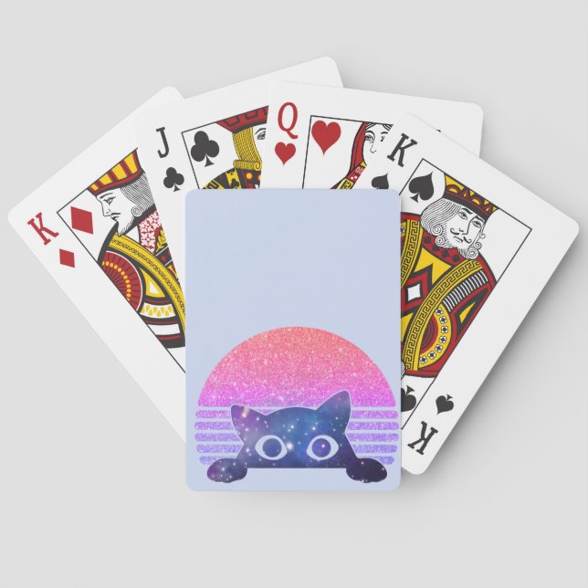 Baraja De Cartas Retro Peeking Cute Cat (Reverso)