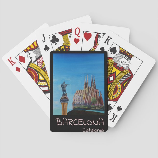 Baraja De Cartas Retro Poster Barcelona (Reverso)