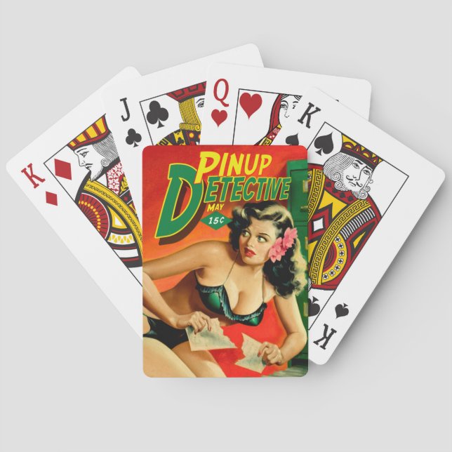 Baraja De Cartas Retro Pulp Magazine Diseño Detective Pinup Reprodu (Reverso)