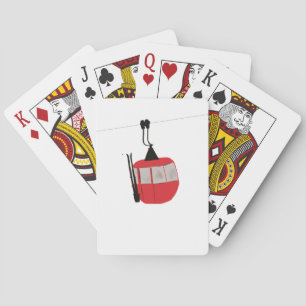 Baraja De Cartas Retro Red Ski Gondola Lift Personalizado