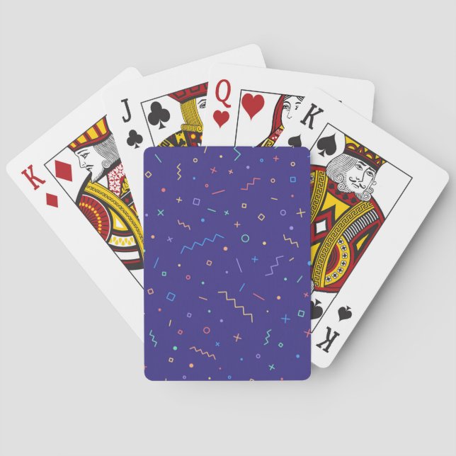 Baraja De Cartas Retro Resumen del patrón de neón (Reverso)