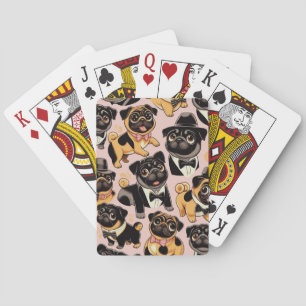 Baraja De Cartas Retro Seamless Cum Pug