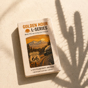 Baraja De Cartas Retro Señal de la ruta 66 de Flagstaff Arizona Art